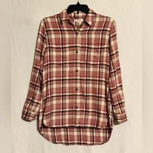 Madewell Multicolored Plaid Long Sleeve Flannel Shirt Size XS